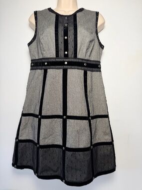 ANNA SUI for Target Gossip Girl Gray Studded Cage Dress Women Size 11 M/L Goth